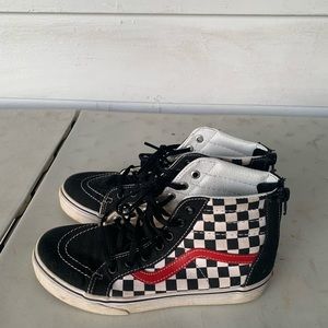 Red checkered Vans sneakers